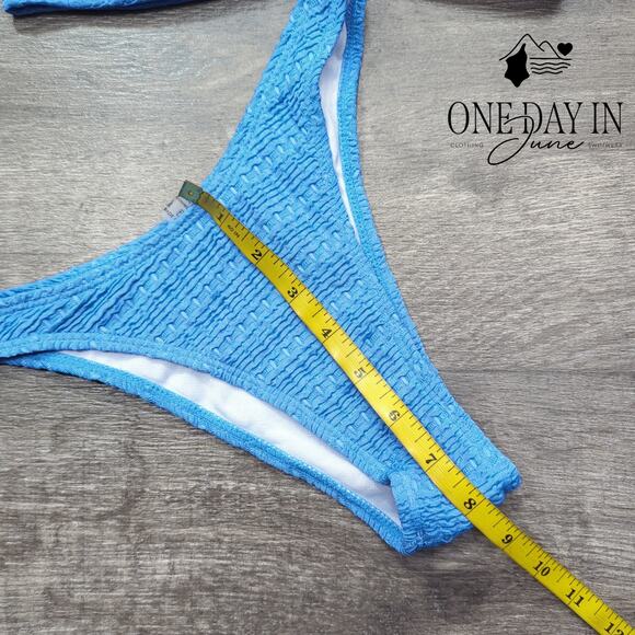 Adisputent Textured Bandeau Bikini Swimsuit Size S - Picture 3 of 4